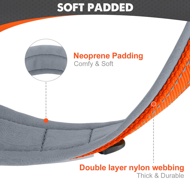 Joytale Dog Harness (Chest: 12-28"), Dog Collar and 6FT x 1" Wide Dog Leash Set, Reflective Neoprene Padded Collar and Leash, and Adjustable Soft Harness with Handle for Dogs - PawsPlanet Australia