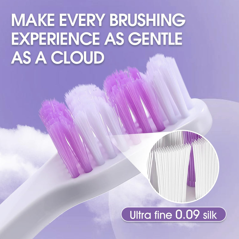 Dog Toothbrush - Dual Head Dog Tooth Brush Newly Upgraded 60° Wavy Brush Head - Surrounds Teeth Like a Cloud for Dog Dental Care and Cleaning-Suitable for Large/Medium Dogs Purple 1 Count (Pack of 1) - PawsPlanet Australia