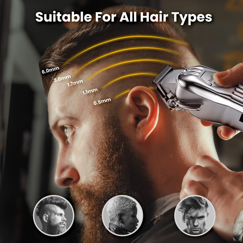 Professional Hair Clippers for Men - Cordless Clippers & Trimmers Set with LCD Display, 7200RPM High-Speed Motor, 5H Runtime, Wall-Mountable Barber Tools for Home Use & Professional Barbers - PawsPlanet Australia