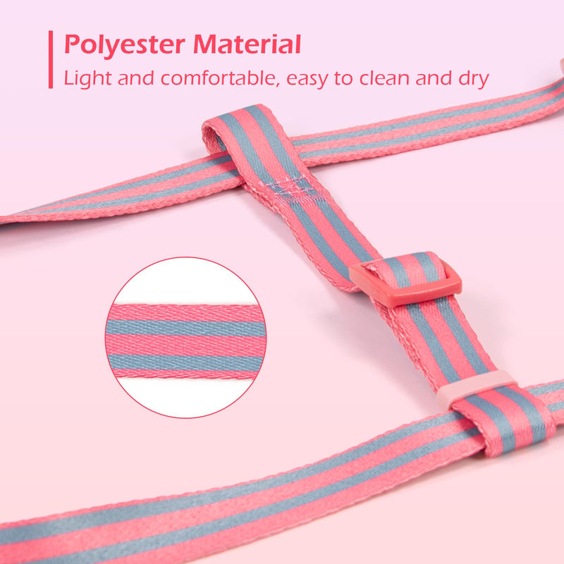 Stripe Step in Dog Harness for Small Dogs, Freedom Nylon Dog Halter Vests, Lightweight and Escape Proof Puppy Harness, Quick Fits for Small Medium and Large Dogs, Pink M - PawsPlanet Australia
