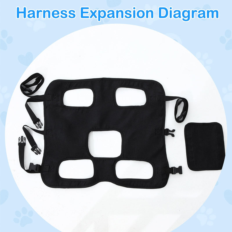 Dog Carry Sling Emergency Backpack Pet Legs Support and Rehabilitation Dog Lift Harness Adjustable Lifting Straps Carrier for Senior Dogs Joint Injuries, Arthritis, Hiking, Skiing, Black(L) L - PawsPlanet Australia