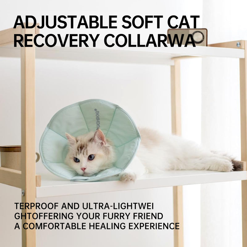Touchdog Soft Cat Cone Collar, Waterproof Recovery Collar for Cats After Surgery, Lightweight Elizabethan Collar for Kittens, Small to Large (Blue, M) BLUE M-Neck:8.6-10.2"
