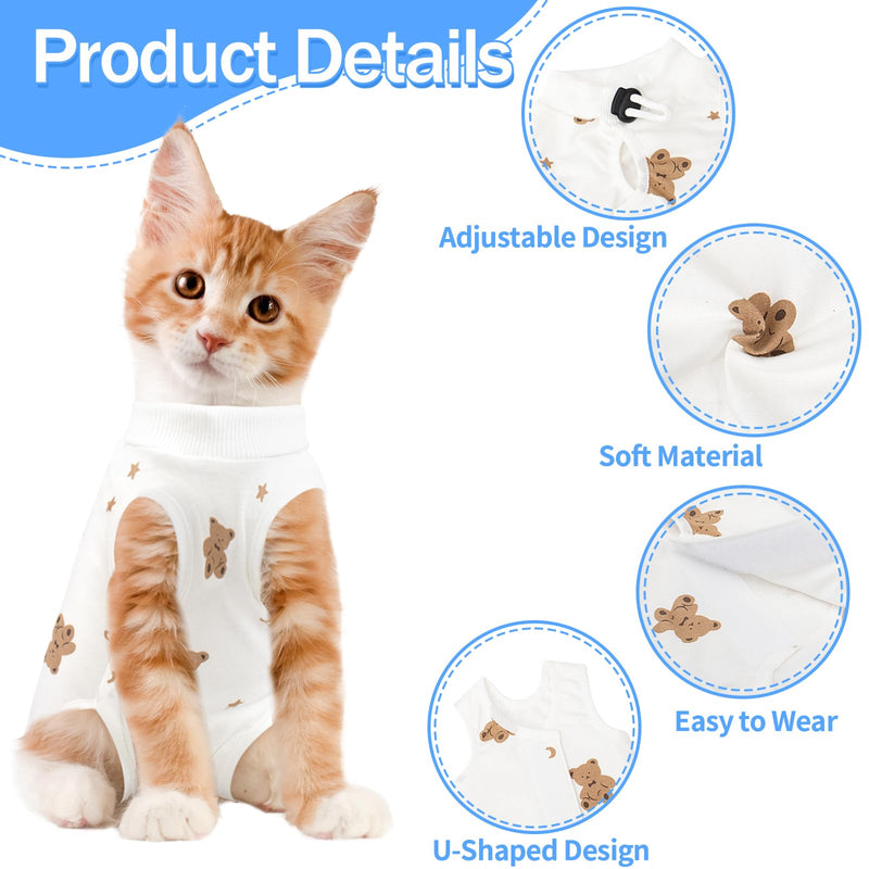 2PCS Cat Recovery Suit for Abdominal Wounds or Skin Diseases, Pink & Donut Cat Onesie for Cats After Surgery Female Kitten Recovery Suit, Breathable E-Collar Alternative for Cats After Spay Anti - PawsPlanet Australia