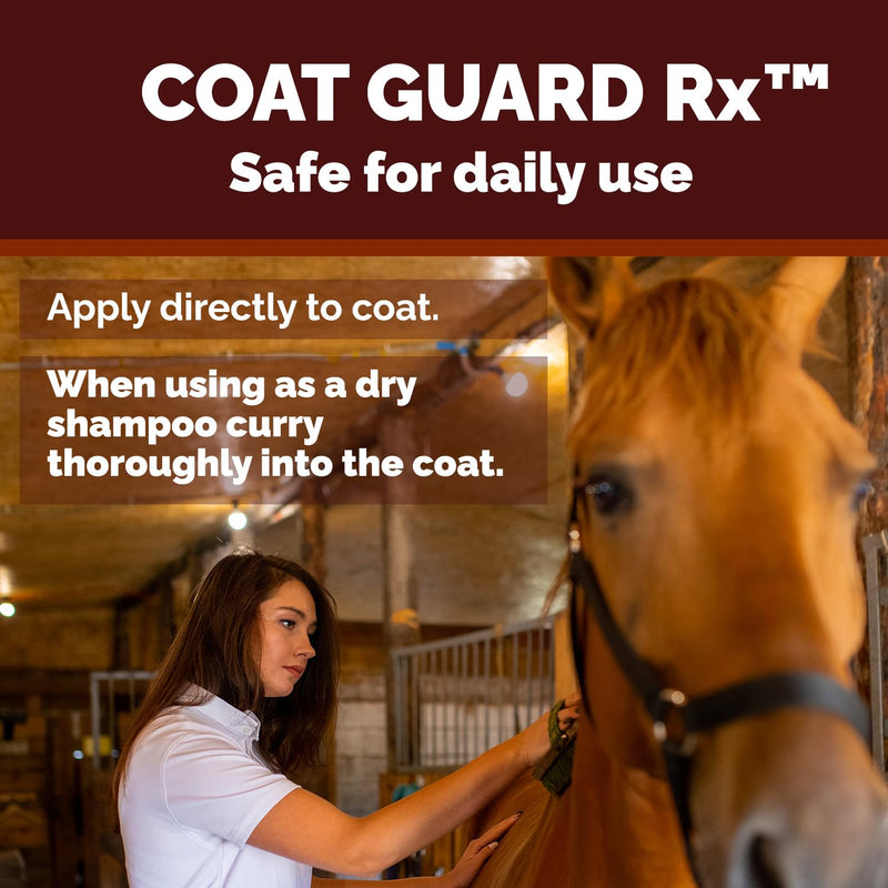 Coat Guard Rx™ Large 16 oz. Coat, Mane, and Tail Powder for Horses - Rain Rot, Sweet Itch, Treatment & Dry Shampoo for Horses. 16Oz