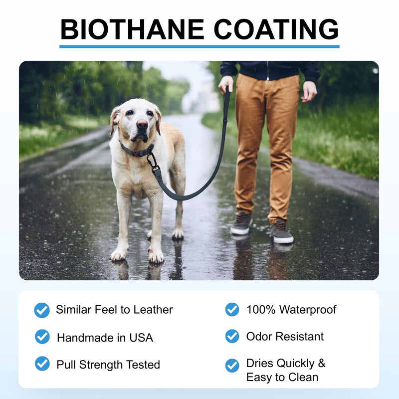 DogTraxs - Essential Dog Leash - Biothane Training Lead - for Small-Large Dogs - Waterproof & Odor Resistant - Self Locking Swivel Carabiner Durable - 3/4" x 3 Feet - Maroon - PawsPlanet Australia