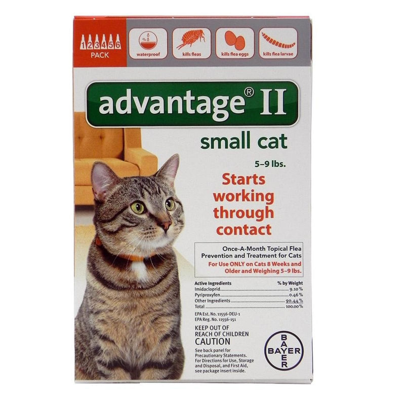 Advantage II Once-A-Month Topical Flea Treatment for Cats & Kittens up to 9 Lbs (6 Applications) 6 applications