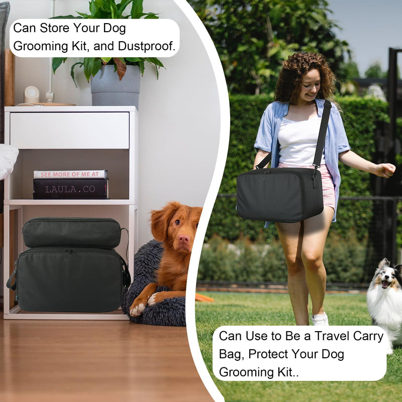 Beautyflier Pet Grooming Supplies Organizer, Protective Tote Bag Case for Pet Grooming Kit & Vacuum Suction Dogs Cats Hair, Travel Pouch Bag for Pet Dog Grooming Vacuum Kit, Bag Only (Black) Black - PawsPlanet Australia
