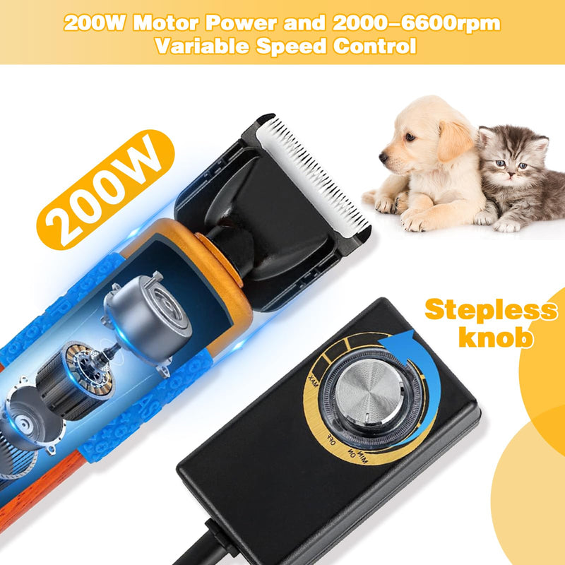Dog Shears,Plug-in Electric Pet Shaving and Grooming Kit,200W 10ft Sheep Shears Includes 2 Blades, Low Noise & Vibration Design for Dogs Cat Goat,Perfect Dog Clippers for Families with Pets - PawsPlanet Australia