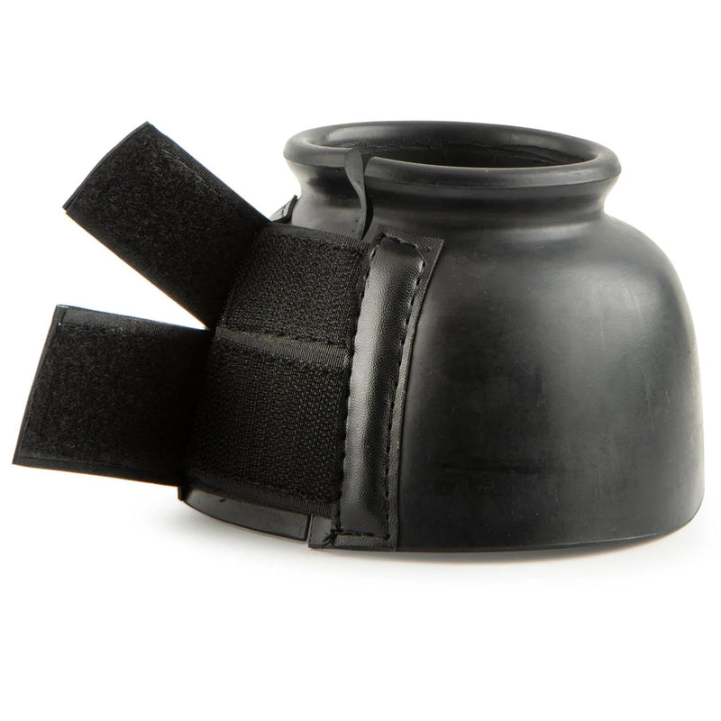 Jeffers Equine Bell Boots for Horses – Heavy-Duty Rubber Overreach Protection, Soft & Durable with Double Strap Closure, Black – Equestrian Essentials for Training, Travel & Sports - Small Size