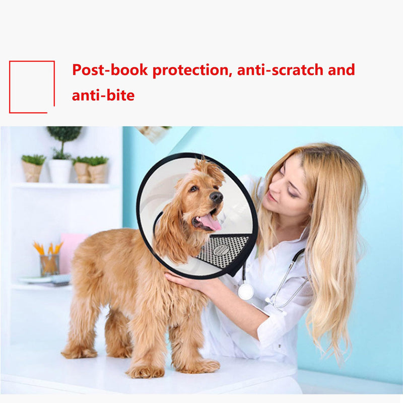 Elizabethan Collar Breathable Soft Edge, Dog Cone Collar, Adjustable Pet Protection Collar Anti Bite & Lick Wound Healing, Suitable for dogs with 35-40cm Neck Circumference, White Neck:35-40 cm