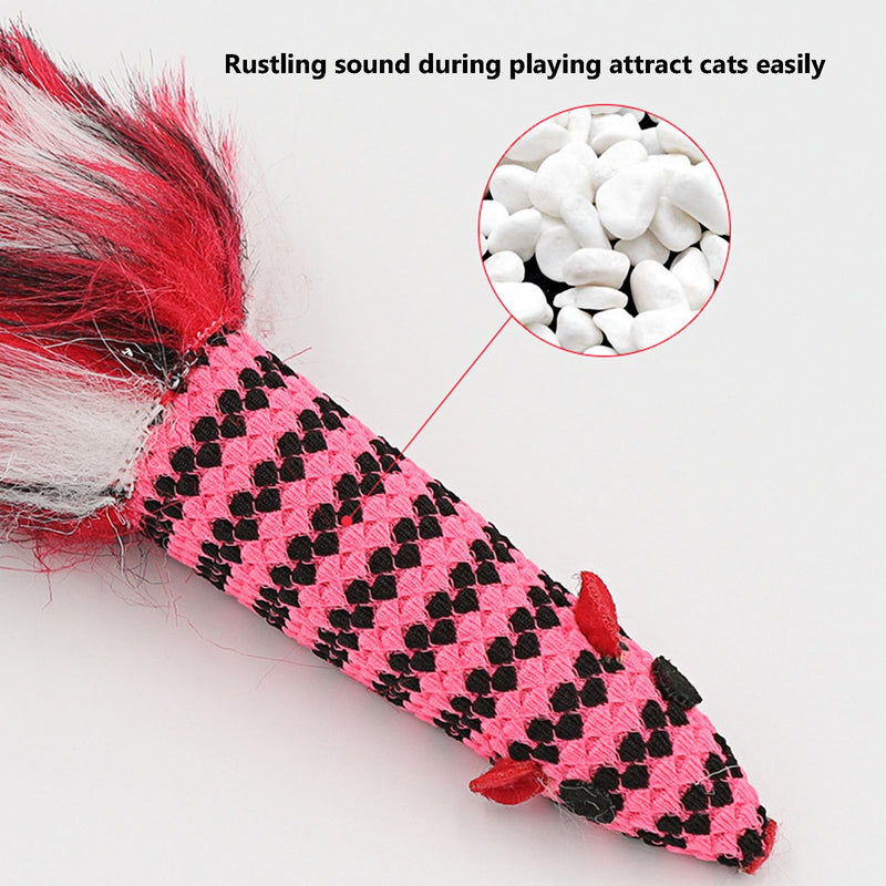 Cat Mice Toys, 3 Packs 11 Inch Long Soft Plush Cat Toys Mice with Rustle Sound Small Mouse Activity for Indoor Cats - PawsPlanet Australia