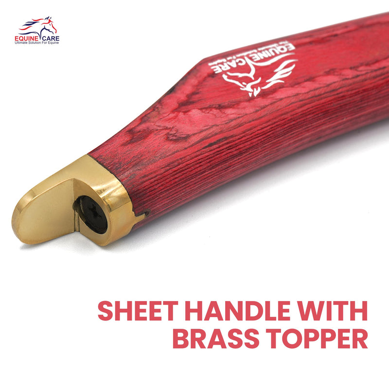 Hoof Knife - J2 Japanese Steel Blade with Hoof Pick, Brass Topper Sheet Handle - Farrier Tool for Horse & Cow Hoof Care, Shoeing, Trimming, and Supplies. (Right-Handed) Right-Handed - PawsPlanet Australia