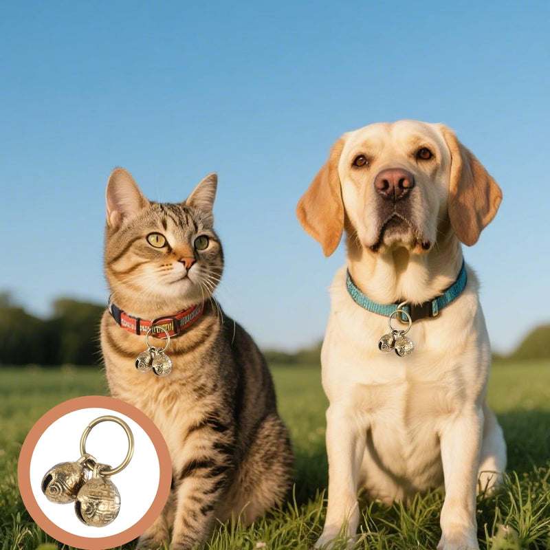 Copper Bell for Dog Collar, 4 PCS Brass Dog Bells Extra Loud Collar Bell for Pet Tracking Anti Lost Training Pets Pendant Accessories Anti Theft Bells for Little Dogs & Cats - PawsPlanet Australia