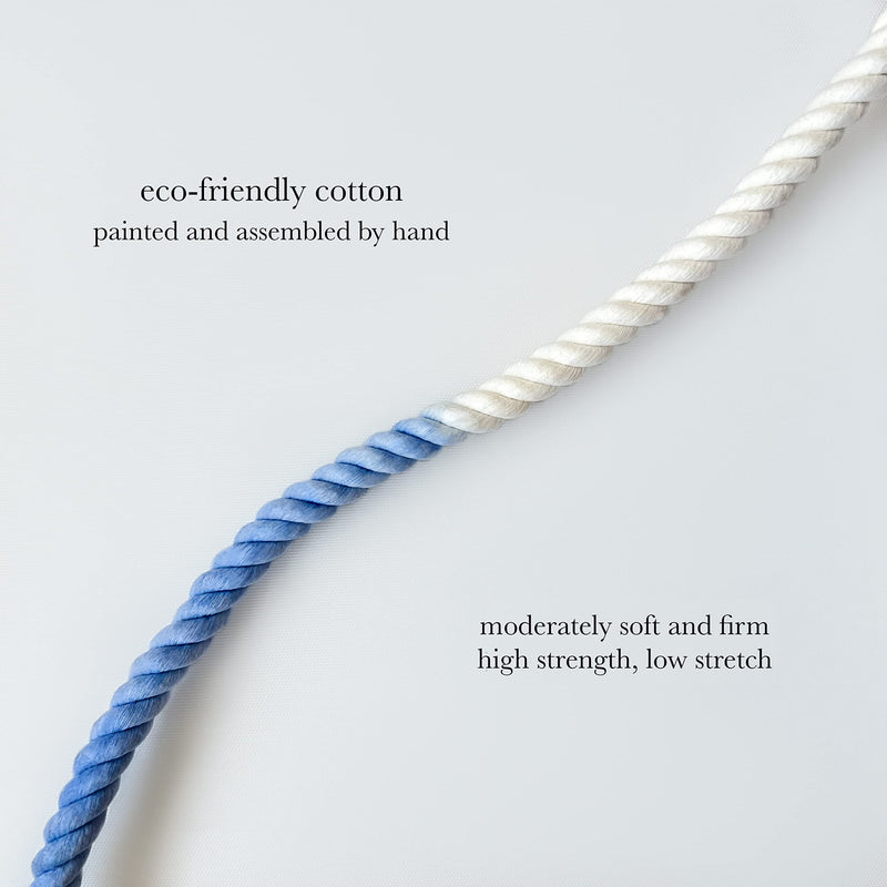 Hands Free Eco Friendly Handmade Multifunctional Cotton Rope Dog Leash 8.2 FT with Adjustable Double Swivel Hook for Medium and Large Dogs Running Hiking Camping Walking (Blue) Blue - PawsPlanet Australia