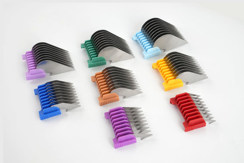 Stainless Steel 5-in-1 Guide Comb Set for Pet Clippers – Compatible with Wahl & Most 5-in-1 Blade Systems, Durable Metal Attachment Combs for Dogs & Cats (8-Piece Set, Not for A5 Models)