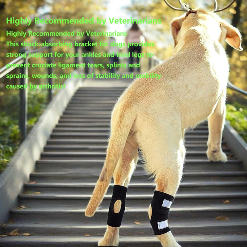 1 Pair Dog Hock Brace Canine Rear Leg Ankle Support with Safety Reflective Straps for Hind Leg Wounds Heal and Injuries and Sprains from Arthritis (XS) XS