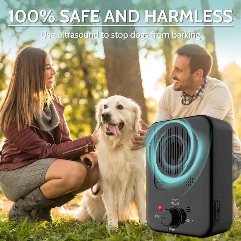 Anti Barking Device, Ultrasonic Dog Barking Deterrent Devices, Rechargeable Dog Barking Control Device, Barking Dog Silencer, Bark Box Stop Neighbors Dog from Barking (Black) Black - PawsPlanet Australia