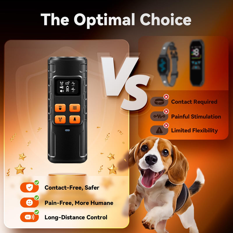 Dog Bark Deterrent Devices?Upgraded Smart Display?,3X Ultrasonic Pet Gentle Anti Barking Device for Dogs,Stop Neighbors Dogs from Barking,Indoor Outdoor Bark Control for Dog Training