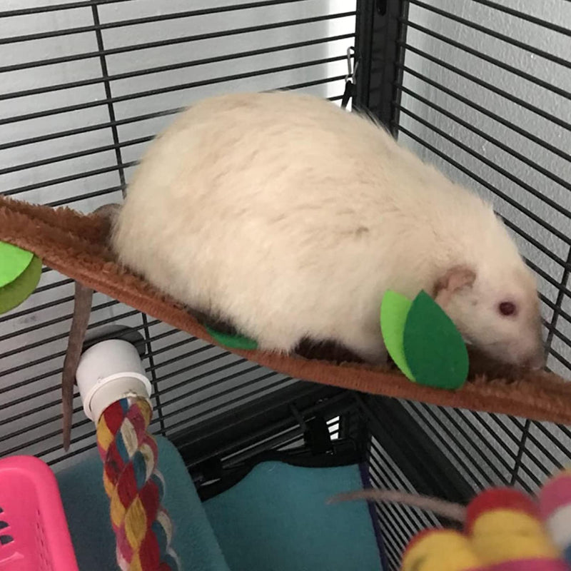 kathson Hamster Hammock Bed Small Animals Hanging Hammocks with Squirrel Cage Accessories Hang Tunnel Swing for Sugar Glider Toys Rat Swing Jungle Set Plush Hamsters Warm Beds (5 Pcs) - PawsPlanet Australia