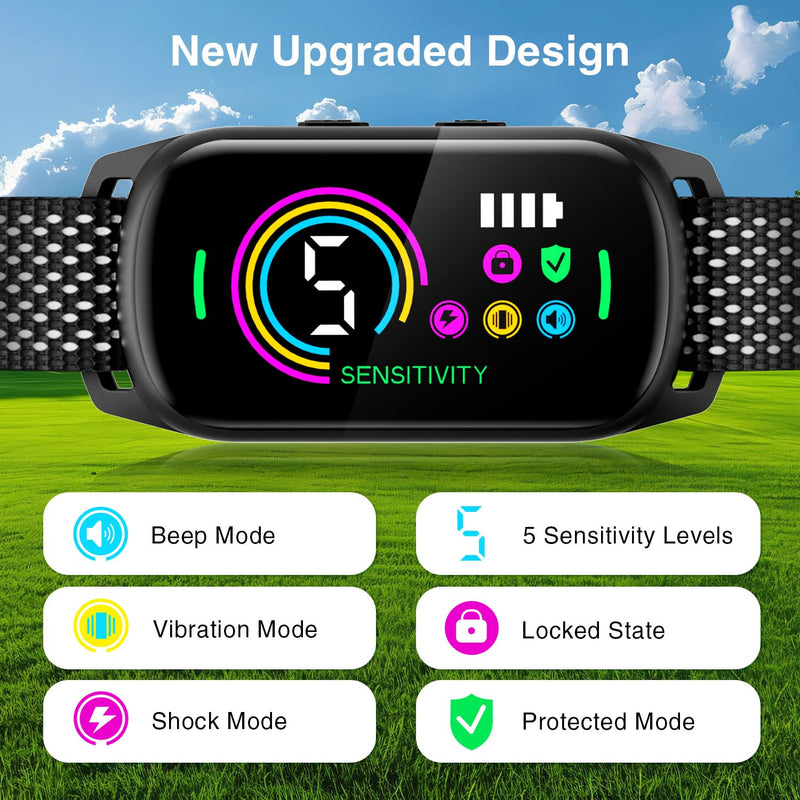 Bark Collar, 2 Pack Dog Bark Collar for Large Medium Small Dogs, Rechargeable Anti Barking Device for Dogs, Smart Training Collar with Beep Vibration 5 Sensitivity, Dog Bark Deterrent Devices Black - PawsPlanet Australia