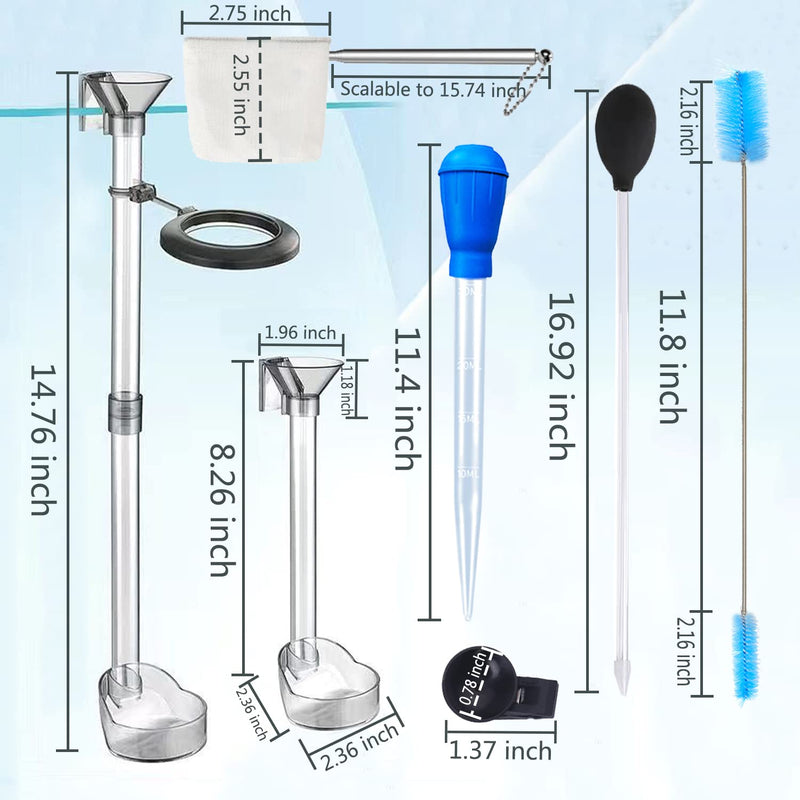 Aquarium Fish and Shrimp Feeding Dish Set, Fish Shrimp Feeder Tube Kit, Perfect for Easy and Feeding of Your Aquatic Pets, with Fish Feeding Ring and Cleaning Brush TZ2 - PawsPlanet Australia