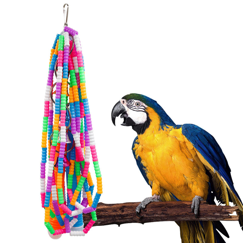 Bird Chewing Toys, Colorful Plastic Parrot Chew Toys with Bell, Bird Cage Accessories, Cage Toys for Small to Medium Birds Parakeets Parrots Cockatiels Budgies Lovebirds Conures