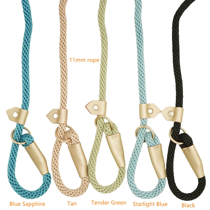 6.5ft Pet Slip Leash, Dog Lead and Collar Combo, Gentle Lead Leash, Recall Training Leash for Small Medium Large Dogs (Black, 6.5ft x 11mm) Black - PawsPlanet Australia