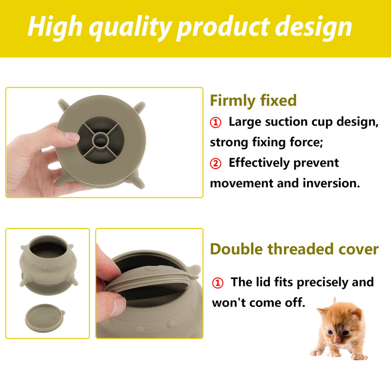 Puppy bottles for nursing,Puppy milk feeders for multiple puppies nipple,Puppy Feeder Milk Bowl,4 Nipples Silicone Puppy Nursing Station,Feeder Bowl for Kittens, Puppies,Capacity 240ml（Grey） - PawsPlanet Australia
