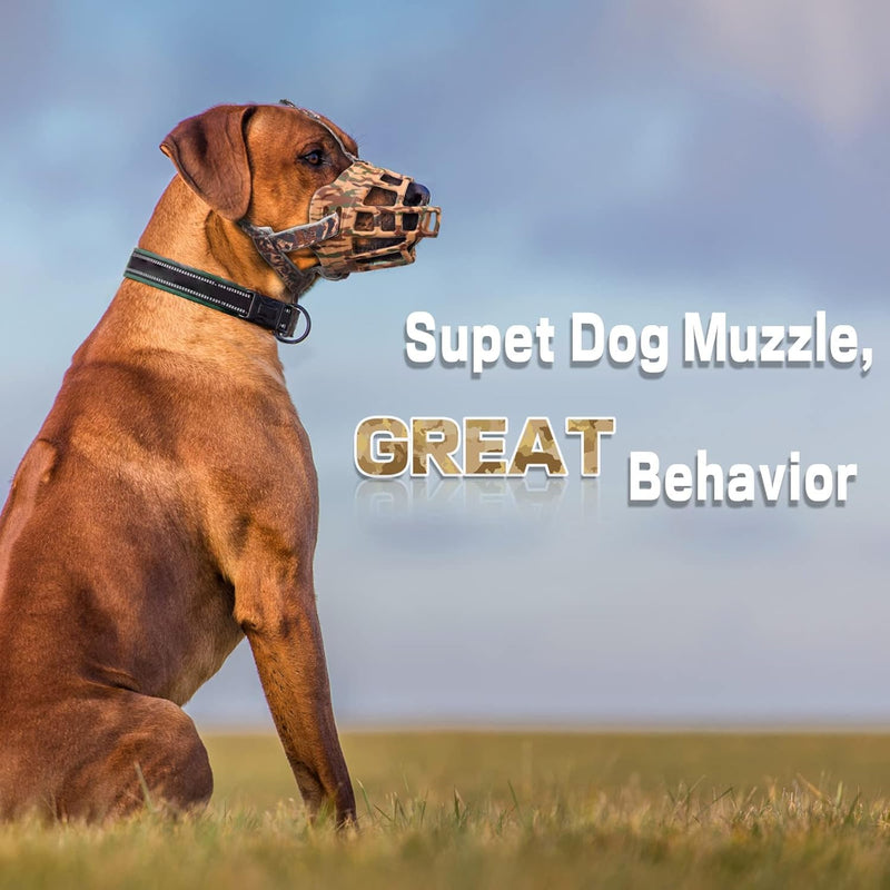 Basket Dog Muzzle for Prevent Biting – Breathable & Adjustable Muzzle for Large, Medium & Small Dogs Allows Panting, Drinking & Treats Perfect for Grooming, Training & Reactive Dogs, Brown, Size 4 - PawsPlanet Australia