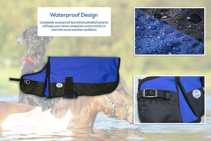 Derby Originals Horse Tough 600D Ripstop Waterproof Winter Dog Coat 150g Medium Weight 22" Blue