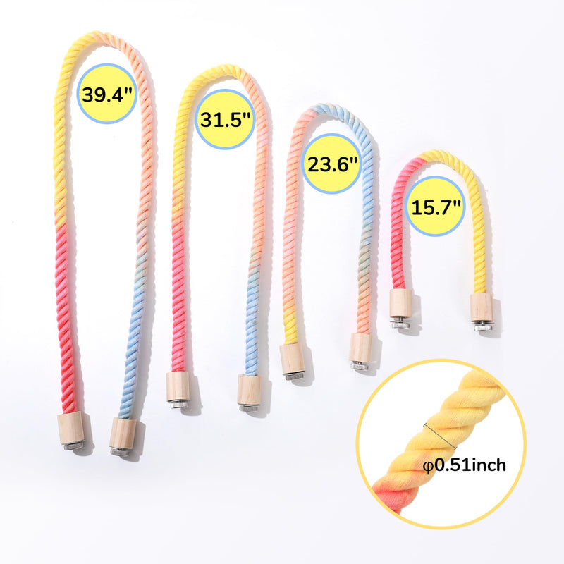 Multi-Color Rope Bird Perch Toys for Parrot Cage Stand, Climbing Swing Accessories for Cockatiel, Parakeets, Budgies, Lovebirds, Conures, Finches - 39.4 inch - PawsPlanet Australia