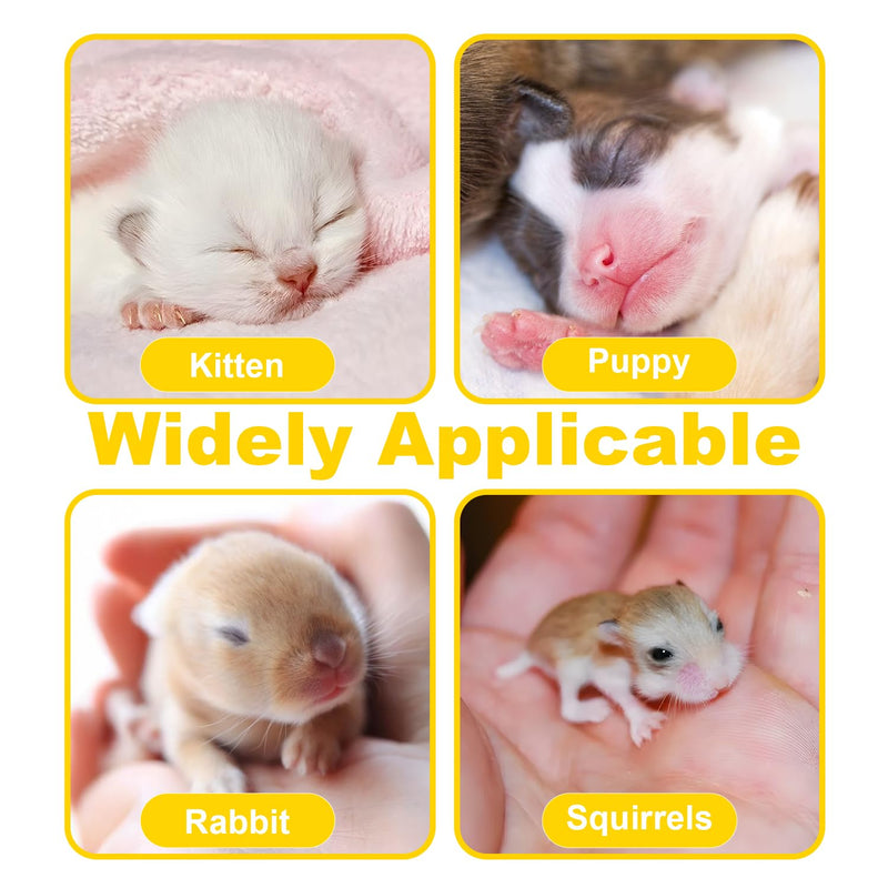 Pet Nursing Bottle for Newborn Animals,Kitten Bottle Feeding Kit Silicone Nipple for Kittens Puppys Rabbits Squirrel (Yellow, Small) Small for kitten Yellow - PawsPlanet Australia