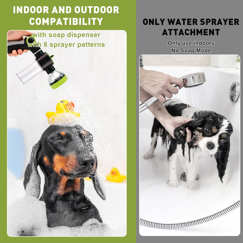 Dog Washing Hose Attachment, Dog Sprayer with 3.5oz/100cc Soap Dispenser Bottle, Massage Brush, Solid Brass Garden Hose Adapters, Garden Hose Nozzle for Pet Bathing, Car Washing - PawsPlanet Australia