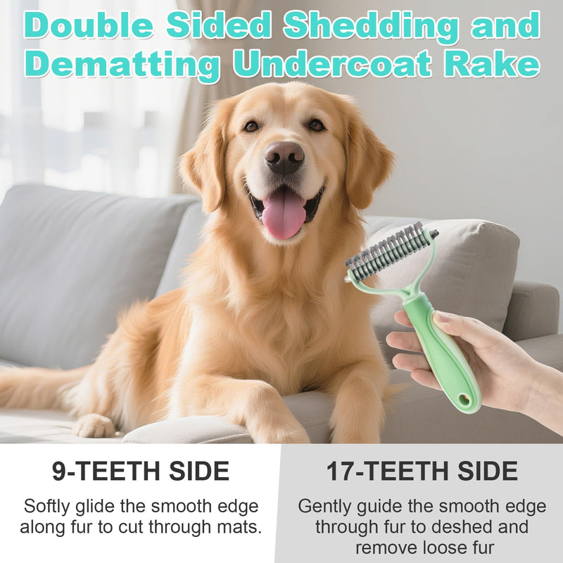 3-in-1 Pet Steam Brush for Dog Cat,Double-Sided Undercoat Rake for Shedding & Grooming,Spray Pet Hair Removal & Deshedding Dematting Comb for Long Short Haired,2 PCS - PawsPlanet Australia