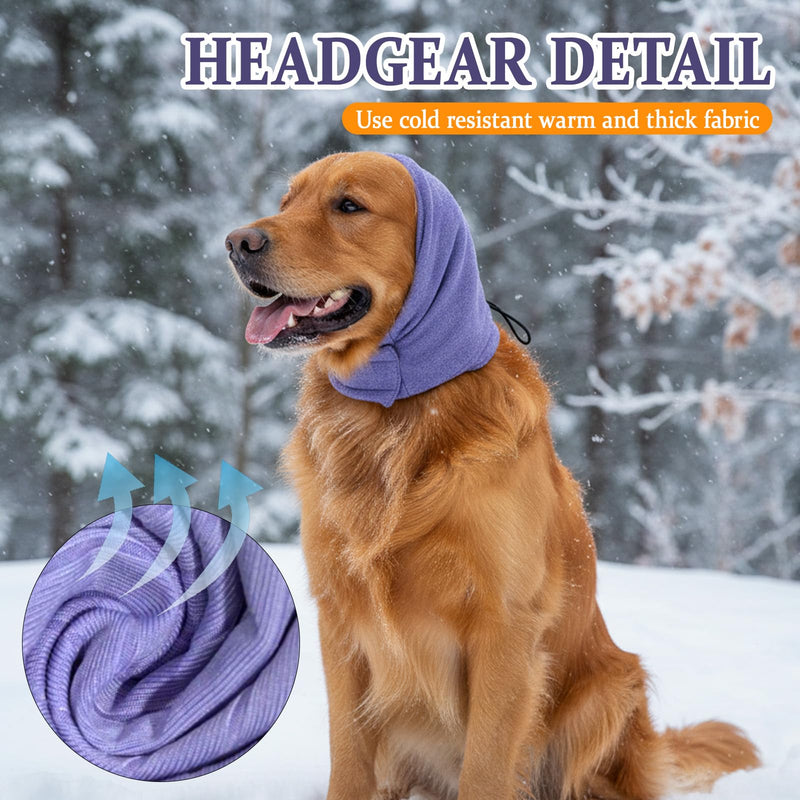 2 Pack Dog Ear Defenders, Dog Ear Protectors - Adjustable Calming Hood, Soft Noise Cancelling Earmuffs & Head Wrap for Dogs Bathing, Grooming, Thunder, Fireworks