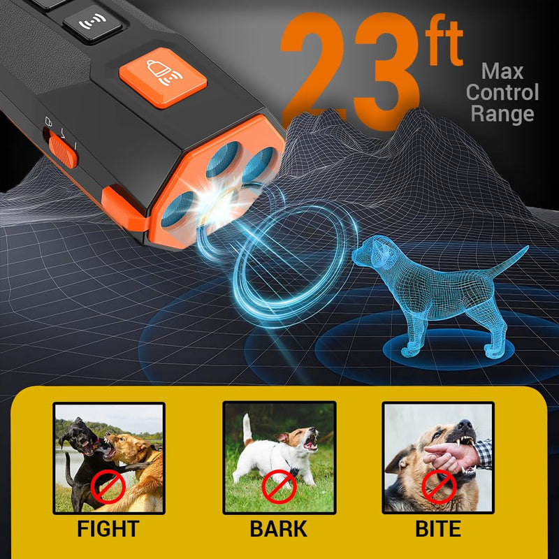 Ultrasonic Dog Trainer - Ultrasonic Bark Deterrent, 4 Modes - Black - PawsPlanet Australia