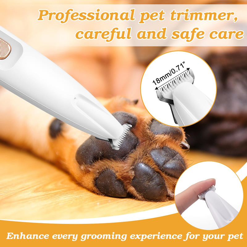Palksky Dog Paw Trimmer, Upgraded 18mm-Blade Electric Dog Clippers for Groomming-with Led Display, Waterproof Pet Micro Precisiion Trimmer, Rechargeable Hair Shaver for Paws, Ears, Face, Rump-and Eyes One Speed