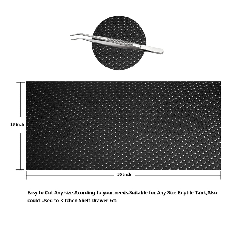 Reptile Substrate Mat Terrarium Liner 2PCS 36 * 18 inch, Bearded Dragon Tank Accessories Reptile Tank Carpet Bedding Non-Adhesive for Leopard Gecko Snake, Lizard and Tortoise 36*18'' Black - PawsPlanet Australia