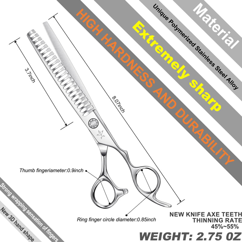 High-end Professional Dog Grooming Thinning Scissors Teeth Cutting Blending Shears Pet Texturizing Shears 7.5 Inch Extremely Very Sharp Stainless Steel Alloy For Cat Other Animals Groomer Thinning Shears 7.5inch - PawsPlanet Australia