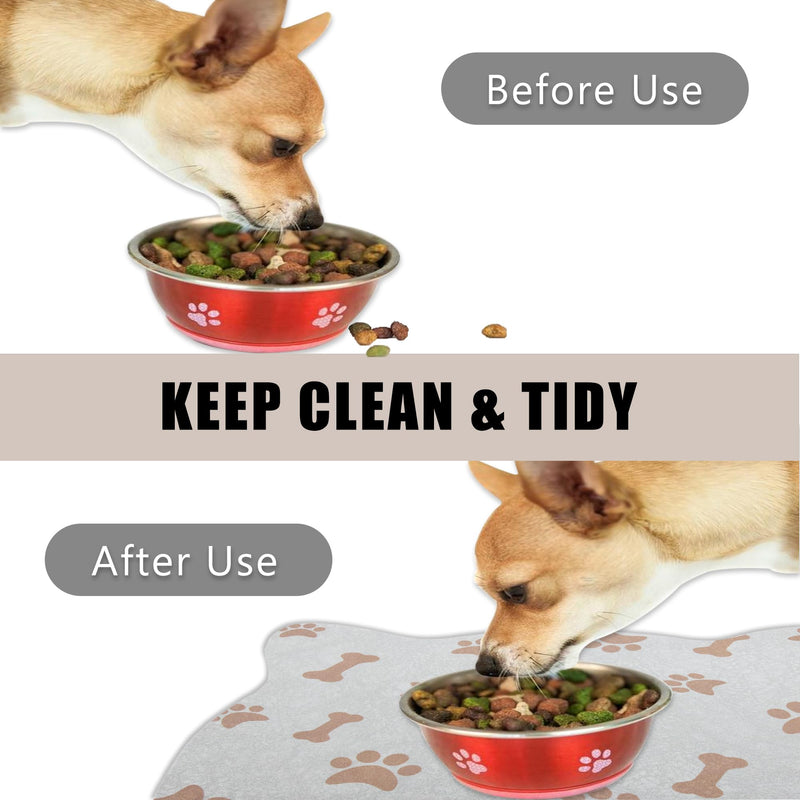 YCT Cat Food Mats, Dog Food Mat, Cat Food Mat No Slip Cat Mat for Food and Water, 11.8"x18.1" Beige 18.1 x 11.8 inches Beige(Cat-Shaped) - PawsPlanet Australia