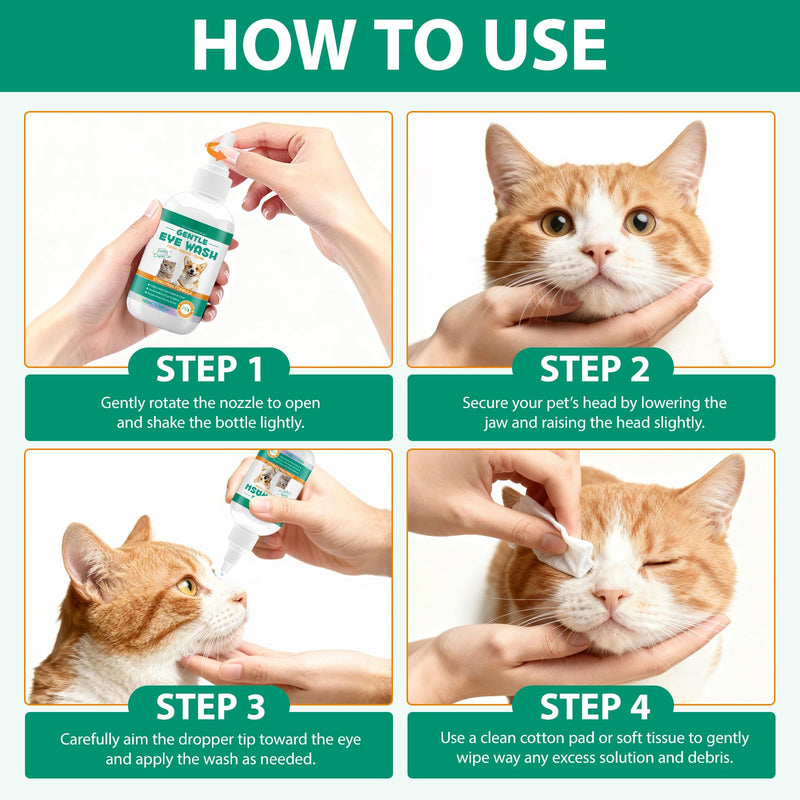 Dog Eye Drops 100ml, Eye Drops for Dogs and Cats, Relieve Eyes Itching & Irritation, Pink Eye & Allergies Symptoms, Effective Tear Stain Remover