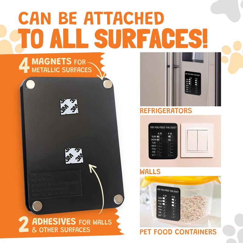 Did You Feed The Dog? (Black) Pet Feeding Reminder, Magnetic, Sliders, Wall-Mount Did You Feed The Dog? - Black - PawsPlanet Australia