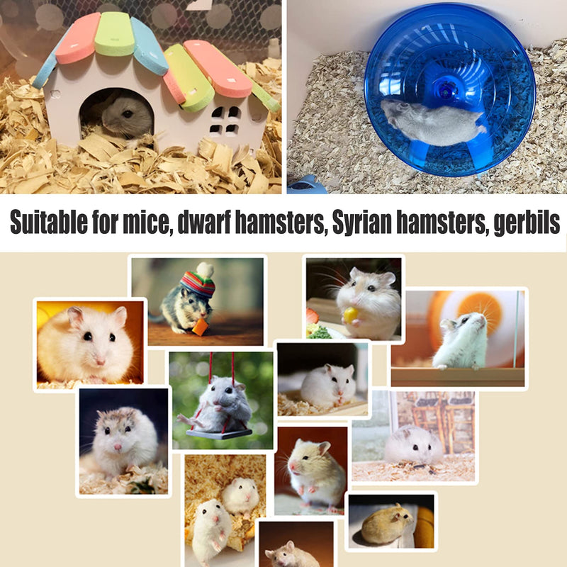 Hamiledyi Hamsters Flying Saucer Silent Running Exercise Wheels 10 Pcs Wooden Rainbow Gerbil House with Seesaw Small Animal Chew Toys for Teeth Care Molar Grass Cake Sweet Bamboo Snacks for Dwarf Mice - PawsPlanet Australia