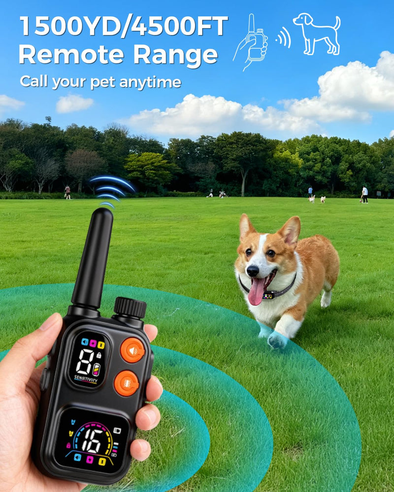 2-in-1 Dog Shock & Bark Collar with Remote – 4500FT Anti-Barking E Collars for Dog Training, IP67 Waterproof for Small Medium Large Breed (8-120Lbs) Black - PawsPlanet Australia