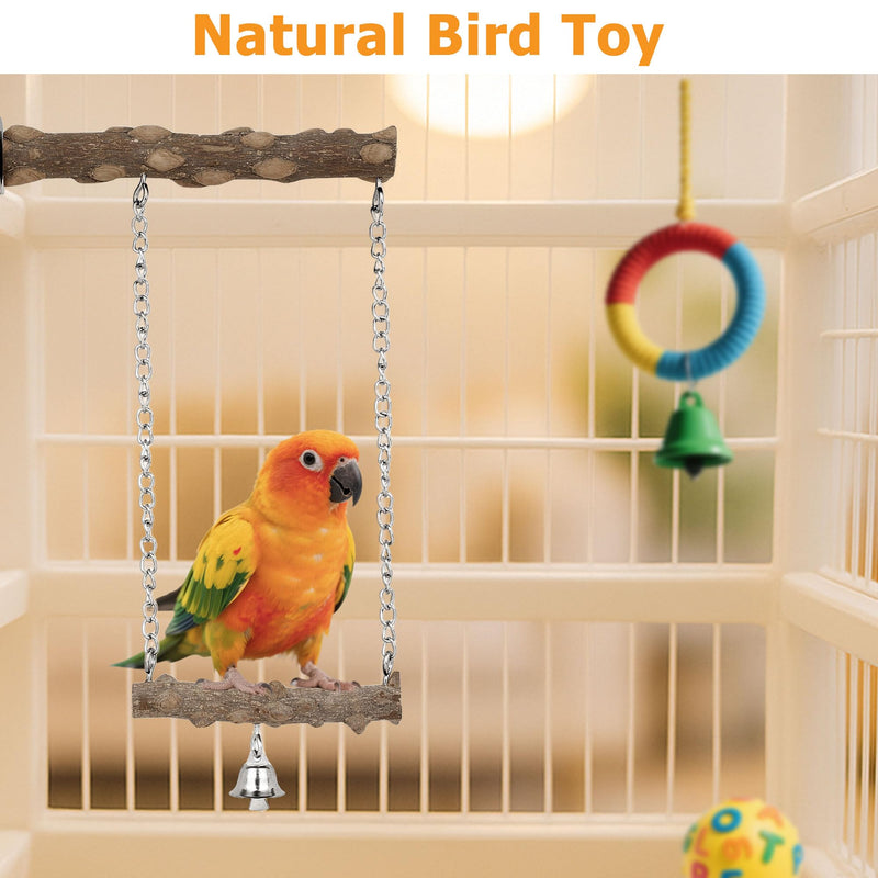 7PCS Bird Perches, Natural Wood Parrot Perch Stand, Bird Perch Chewing Stick Cage Accessories Hanging Multi-Branch Perch Platform Swing Toy for Parakeets, Cockatiels, Small Medium Birds - PawsPlanet Australia