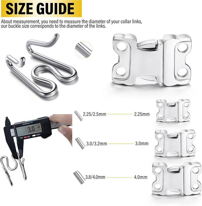 Dog Collar Buckle, Quick Release Stainless Steel Buckle for Small Medium Large Dog Training Collar (2.25mm) 2.25mm - PawsPlanet Australia