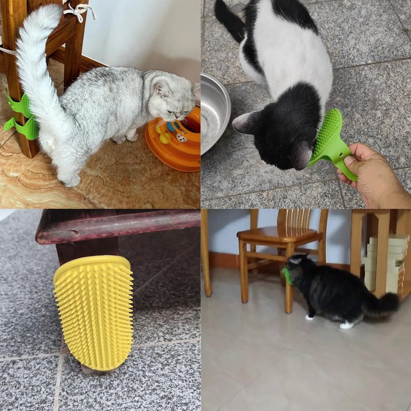 3 Pack Cat Self Groomer Scratcher Rubber Wrap Pad Grooming Brush Massage Comb with Adjustable Strap Scratching Post Cover Protector for Cats Tree Furniture Sofa Chair Legs - PawsPlanet Australia