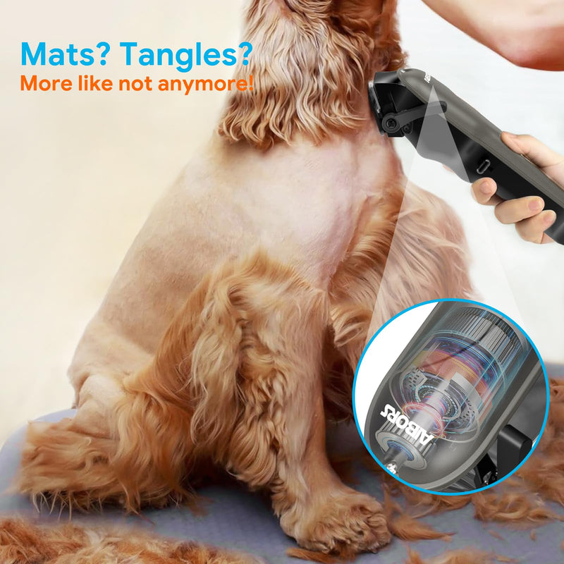 Dog Clippers for Grooming: Dog Grooming Kit Low Noise Electric Quiet Rechargeable Adjustable Clipper Comb Cordless Pet Hair Thick Coats Clippers Trimmers Set Dogs Hair Clippers for Dogs Cats Pets Grey - PawsPlanet Australia