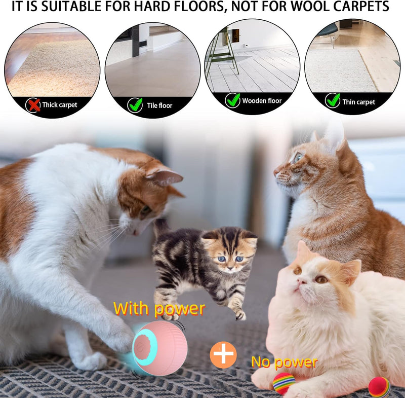 cat Toy Two-Piece Set-Wloom Power Ball 2.0 -Red Rainbow Cat Toy Balls Soft Interactive Indoor Kittens Favorite Toys .Small Dogs Toy Balls Activity Chase Quiet Play Sponge Ball - PawsPlanet Australia