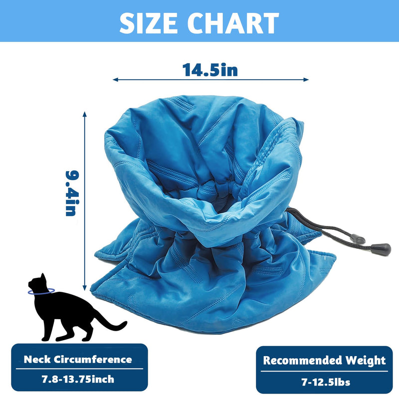 PINVNBY Cat Cone Collar Soft, Cat Recovery Collar Adjustable Elizabethan Cat Cone to Stop Licking and Scratching Foldable Water Resistant Neck Cone for Cats with Drawstring Design Not Block Vision（M） - PawsPlanet Australia